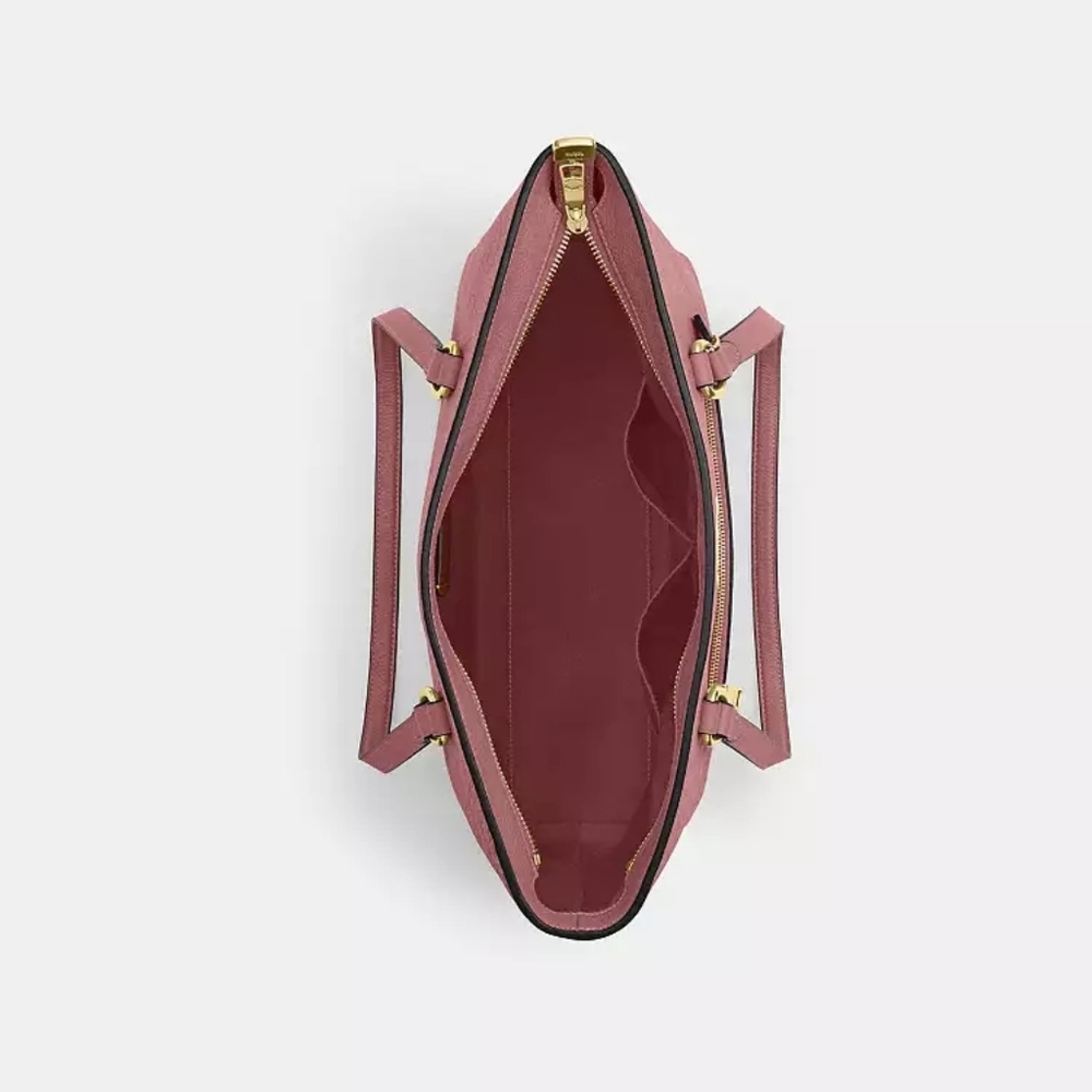 Coach Station Tote Bag In Signature Leather (Mauve pink) - Picture 8 of 11